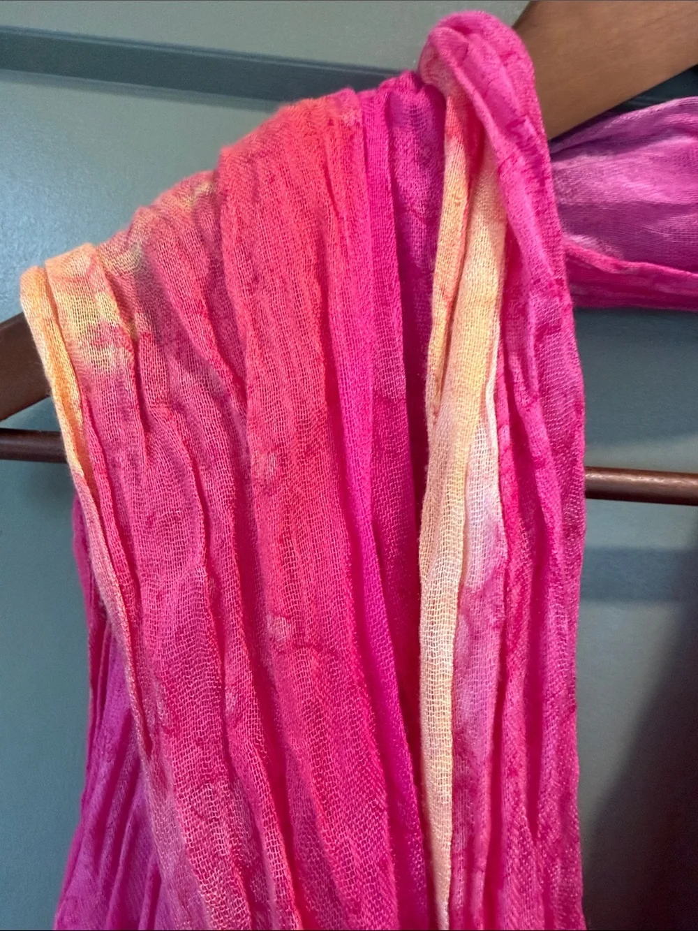 Pink & Yellow Tie-Dye Lightweight Scarf